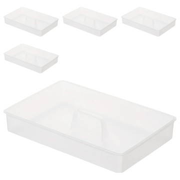 muji 無印良品 pp收納箱內托盤  透明白  5個