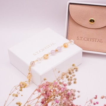 【手作】冰紫玉髓雙金屬手鍊