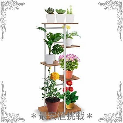 プランタースタンド フラワースタンド ガーデンラック 5段 花台 園芸ラック 花棚 植物棚 組み立て式 室内 幅43x奥行23 5x高さ94 5cm 日本語説明書付き ホワイト 通販 Lineポイント最大get Lineショッピング