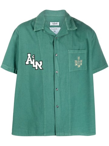 Adish - Air-print detail shirt - men - Cotton - L - Green