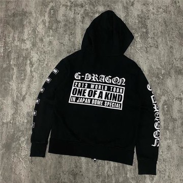 手臂圖案創意印花百搭高級感黑色后背字母男女同款開衫連帽外套