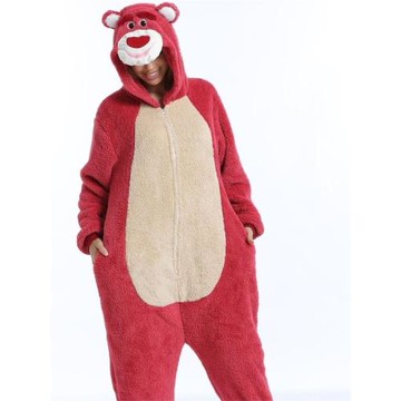 草莓熊卡通連體睡衣兒童咖菲貓動物演出服派對男女成人話劇恐龍服