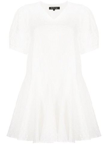 tout a coup - jacquard V-neck dress - women - Cotton - S - White