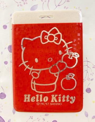 【震撼精品百貨】Hello Kitty 凱蒂貓~KITTY日本SANRIO三麗鷗~證件套-紅Apple*96297