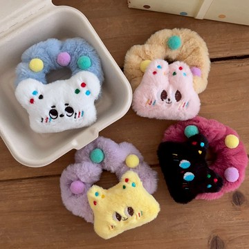 現貨 髮圈 玩偶髮圈 布偶髮圈 可愛髮圈 造型髮圈 毛絨髮圈 可愛糖豆豆玩偶髮圈 媽咪你好小舖