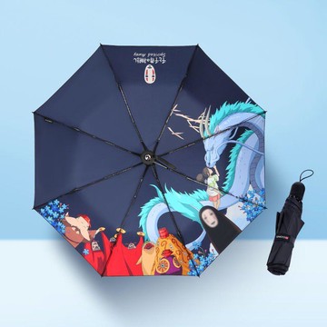 【動漫周邊✅】免運 宮崎駿動漫周邊晴雨兩用傘遮太陽傘女二次元千與千尋龍貓黑膠雨傘