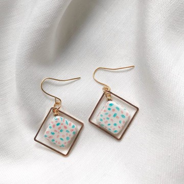 懷舊磨石子系列  - 手作/手繪耳環