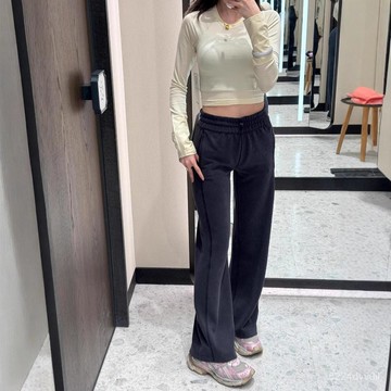 女士直筒褲 中高腰寬鬆 舒適百搭 春秋休閒衛褲 通勤居家 運動休閒 顯瘦女褲