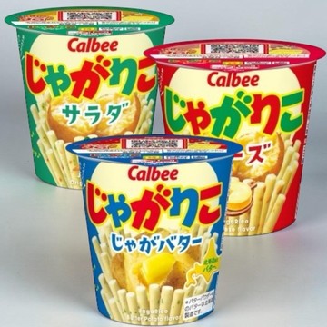 *貪吃熊* 日本 Calbee 加樂比 杯裝薯條 杯裝 卡樂比 奶油味 沙拉味 起司味 薯條餅乾 餅乾 奶油明太子