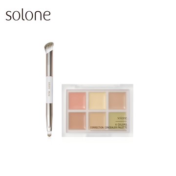 【新品】Solone 隨身遮瑕組(遮瑕盤+袖珍訂製雙頭遮瑕刷/MG02)