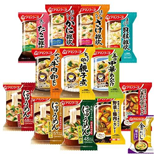 アマノフーズ フリーズドライ 惣菜 おかず ご飯 12種12食 詰め合わせ 味噌汁 金のだし なす 1食 セット