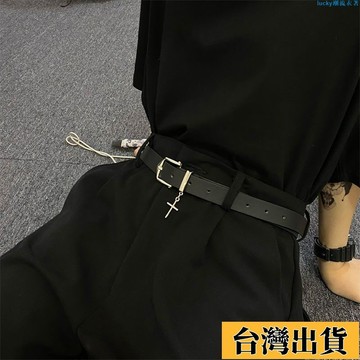 🌟新店優惠🌟【店鋪熱銷】韓版ins原宿風復古個性黑色皮帶百搭褲帶簡約學生腰帶裝飾男女潮