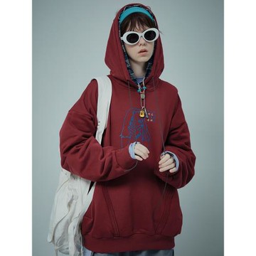 A SQUARE ROOT “別出聲活下去” 原創印花異形重磅連帽春秋衛衣