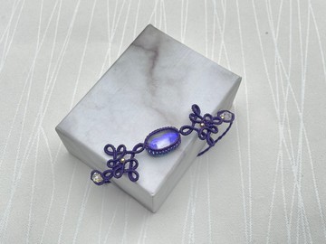 230513 Macrame 南美蠟線 彩虹白水晶 手鍊