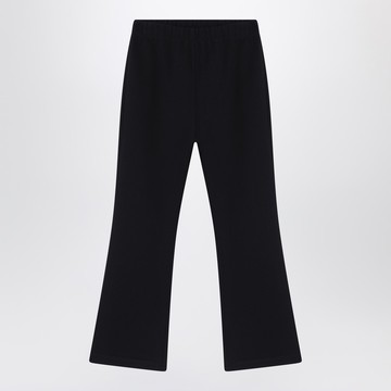 Black trousers with logo patch