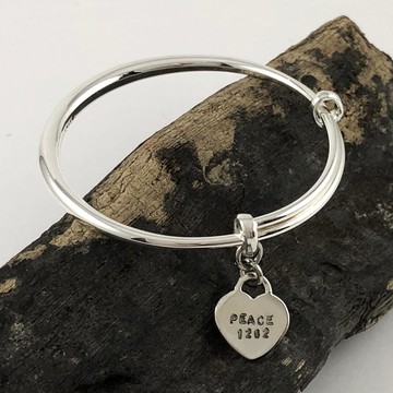 客製化禮物 彌月禮物 純銀 兒童 愛心手環