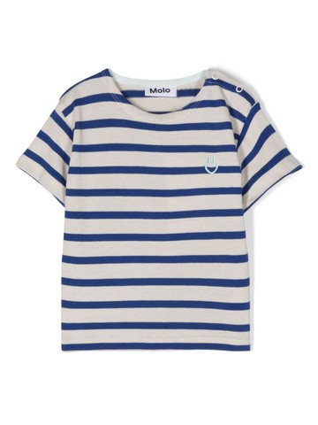 Molo - striped organic-cotton T-shirt - kids - Organic Cotton - 68 - Neutrals