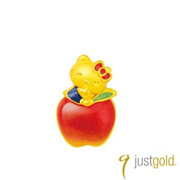 【Just Gold 鎮金店】繽紛果漾派對 黃金串珠(蘋果Kitty)