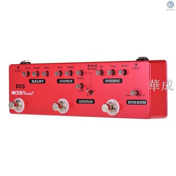 慕音DC5 六合一綜合效果器延時+合唱+失真+過載+激勵+緩衝