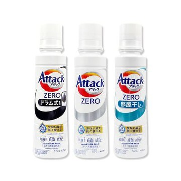 (2罐超值組)日本KAO花王-Attack ZERO強洗淨去污消臭濃縮洗衣精570g/罐(Bio IOS衣物清潔劑,織品香氛洗滌液,筒槽防霉潔衣露)