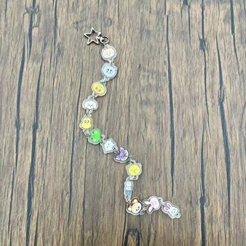 *韓國正版代購* 新款韓國卡通明星小17亞克力雙面卡通可愛一串鑰匙扣