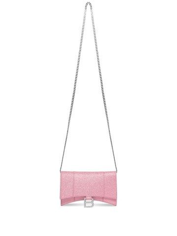 Balenciaga - Hourglass logo-plaque wallet - women - Polyurethane/Polyester - One Size - Pink