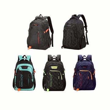 ~雪黛屋~AOKING 後背包超大容量可A4夾水瓶外袋主袋+外袋共四層17吋電腦胸釦SBAG57605