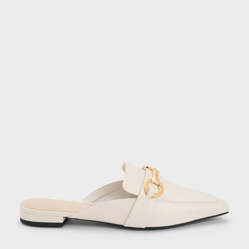 圓釦平底穆勒鞋