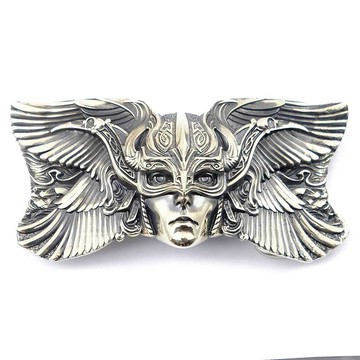 Valkyrie soild 德國銀帶扣，斯堪的納維亞女神腰帶配件