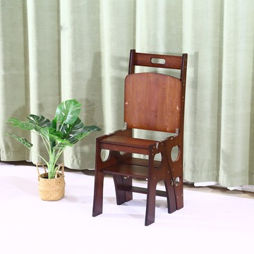 (梯凳)楠竹家用梯子椅子折疊伸縮兩用梯凳室內登高人字梯多功能