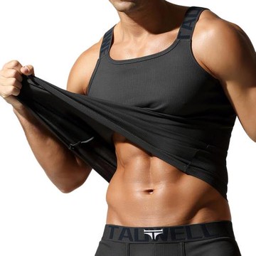 tauwell特為黑白灰軍綠色青年運動潮男士人生打底吊帶汗背心