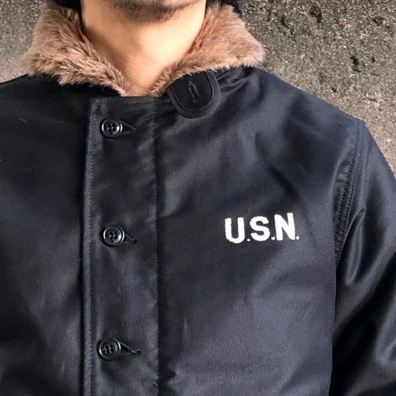 ヒューストン HOUSTON デッキジャケット N-1 DECK JACKET - BLACK