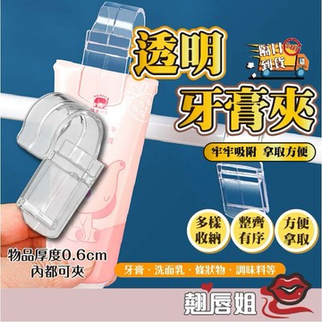 挑戰最超值 日式透明掛夾 洗面乳牙膏掛夾 懸掛式收納 多用途夾 浴室廁所收納神器 透明掛鉤 掛鉤夾子 洗面乳夾 牙膏夾