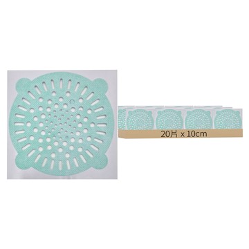 拋棄式排水孔毛髮地漏貼 20片 綠色小號 10cm  1組