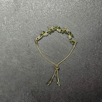 💖限時下訂💖森系橄榄绿树叶可调节抽拉手链女小众清新复古枝叶精致闺蜜手饰 手鏈 女款手鏈