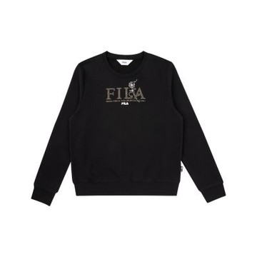 FILA 女長袖圓領T恤-黑色 5TEA-5507-BK