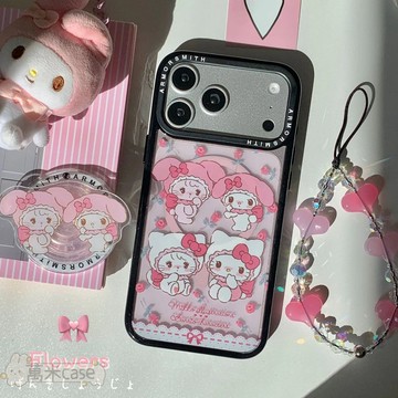 可愛粉色mikko美樂蒂 磁吸支架 iPhone17 16 15 14 13 12 pro max 11手機殼 全包硬殼