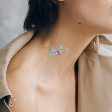 微刺青 蜻蜓 紋身貼👑大邱紋身👑【T08Z】新 小清新 假刺青輕紋身 防水 紋身 刺青 貼紙 T08