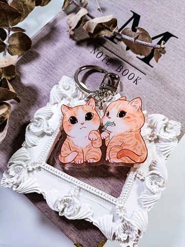 ME202_雙胞貓twin cats /晶透吊飾