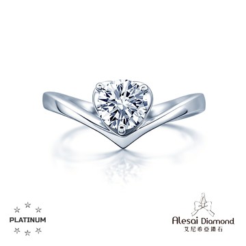 Alesai艾尼希亞鑽石 1克拉 D/VVS1 3EX車工 培育鑽石戒指 鑽戒
