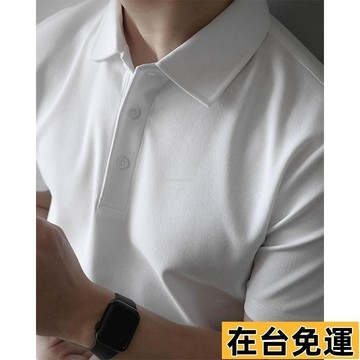 🔥台灣發出🔥 夏季新款polo衫男士珠地涼感翻領短袖商務高端休閑輕熟風t恤 男生上衣 短袖Polo衫男 涼感上衣男
