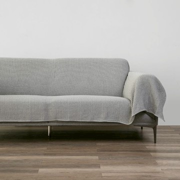 奧可利雙色針織緹花沙發鋪巾雙人180x300cm 灰