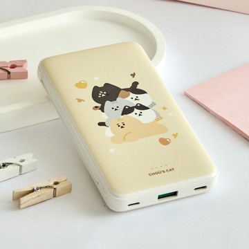 周氏喵喵疊疊貓雙線快充10000mAh行動電源