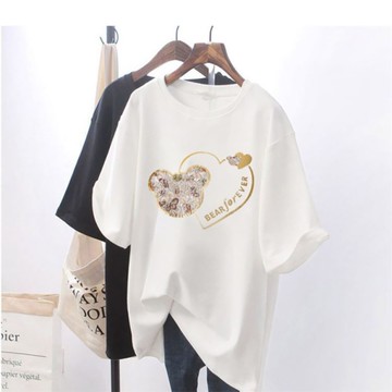 現貨 印花T恤棉T短袖上衣【117-11-82546-22】ibella 艾貝拉