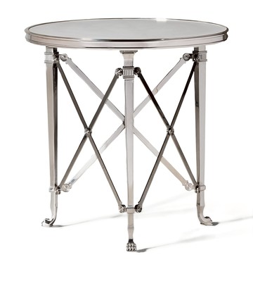 Ralph Lauren Home Limestone and Stainless Steel Cannes Gueridon Table