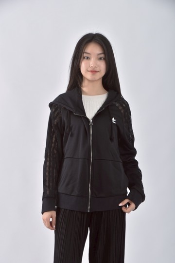 (M) adidas運動棉質蕾絲黑色外套