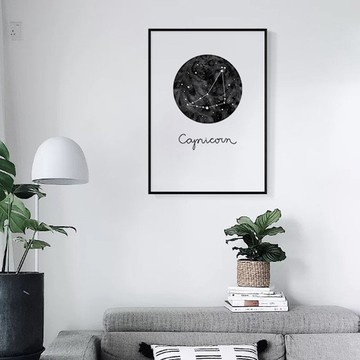 摩羯座 Capricorn-咖啡廳掛畫/十二星座/床頭畫/星際/餐廳/工作室