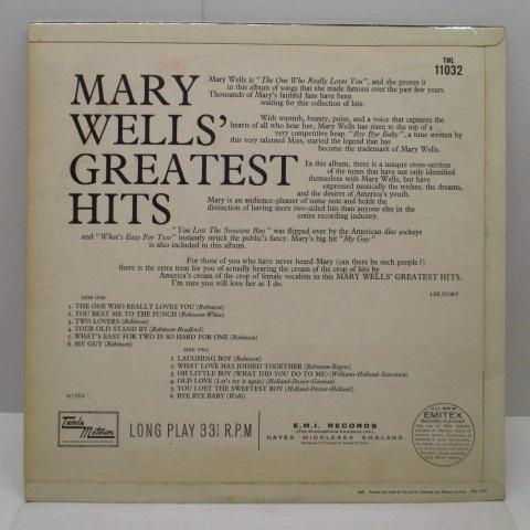 MARY WELLS-Greatest Hits (UK LP CFS)