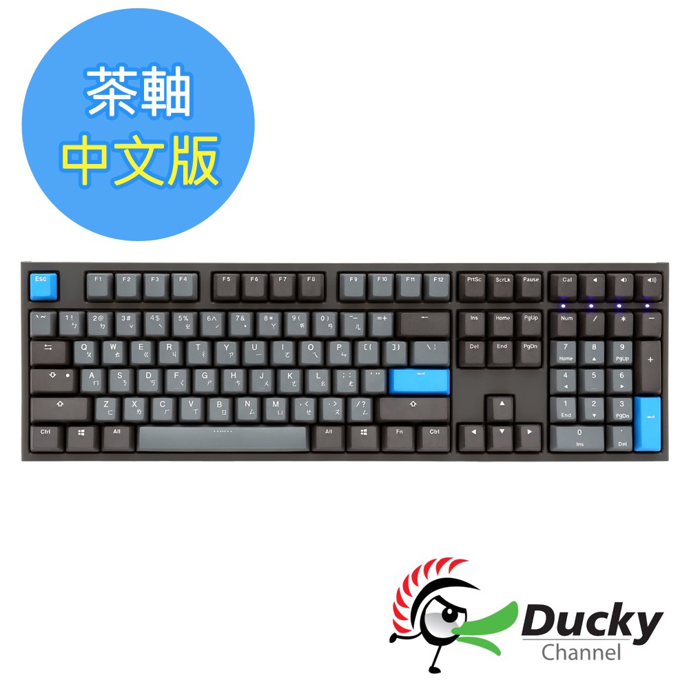 Ducky 創傑One 2 Skyline 天際線茶軸無背光PBT機械式鍵盤《中文版