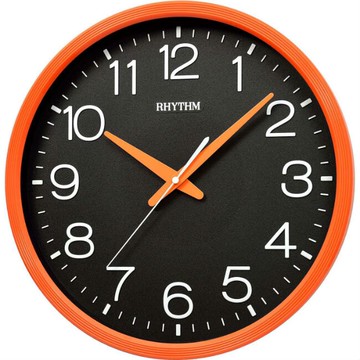 RHYTHM 麗聲鐘(CMG494) 立體數字圓形閃酷橘掛鐘/36cm｜樂天全館特惠中★指定刷卡回饋10%